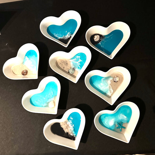 Ocean inspired resin trinket dish