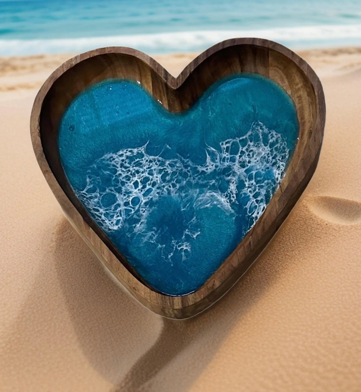 wooden heart tray