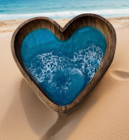 wooden heart tray